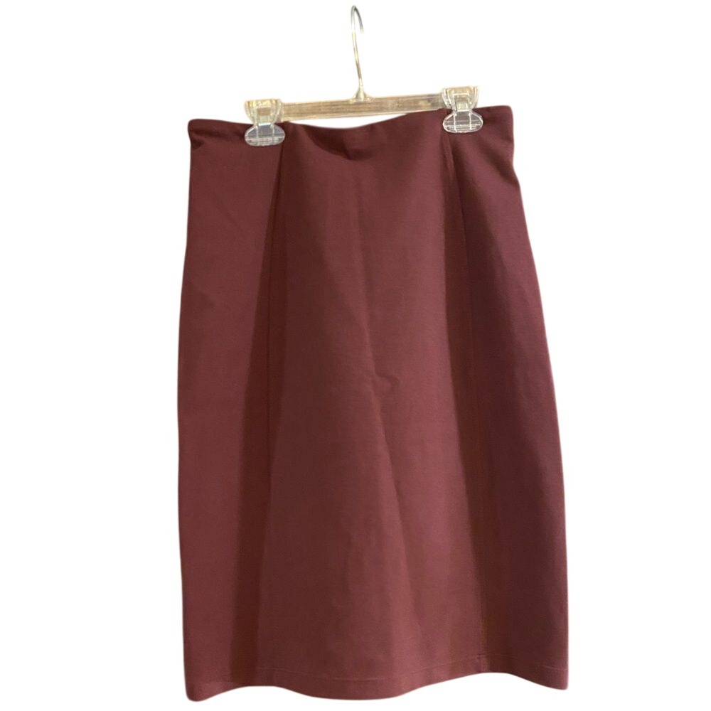 Liverpool‎ Jeans Co Petite Syrah Burgundy Ponte Pencil Skirt Sz 4 XM6023M42